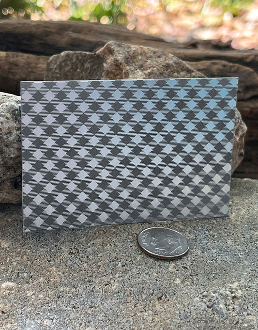 XLP0163 = Gingham Laser Engraved Metal Sheet 3x2" = Textured Jewelry Blank = Copper, Brass & More