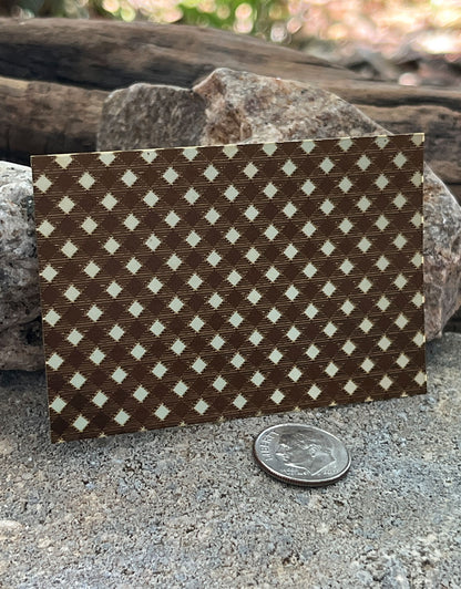 XLP0163 = Gingham Laser Engraved Metal Sheet 3x2" = Textured Jewelry Blank = Copper, Brass & More