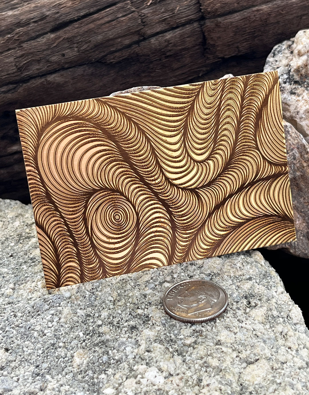 XLP0167 = Warped Tubes Laser Engraved Metal Sheet 3x2" = Textured Jewelry Blank = Copper, Brass & More