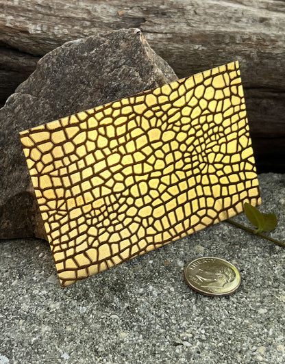 XLP0172 = Crocodile Skin Laser Engraved Metal Sheet 3x2" = Textured Jewelry Blank = Copper, Brass & More