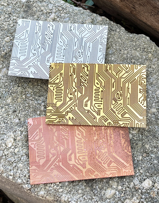 XLP0177 = Motherboard Laser Engraved Metal Sheet 3x2" = Textured Jewelry Blank = Copper, Brass & More