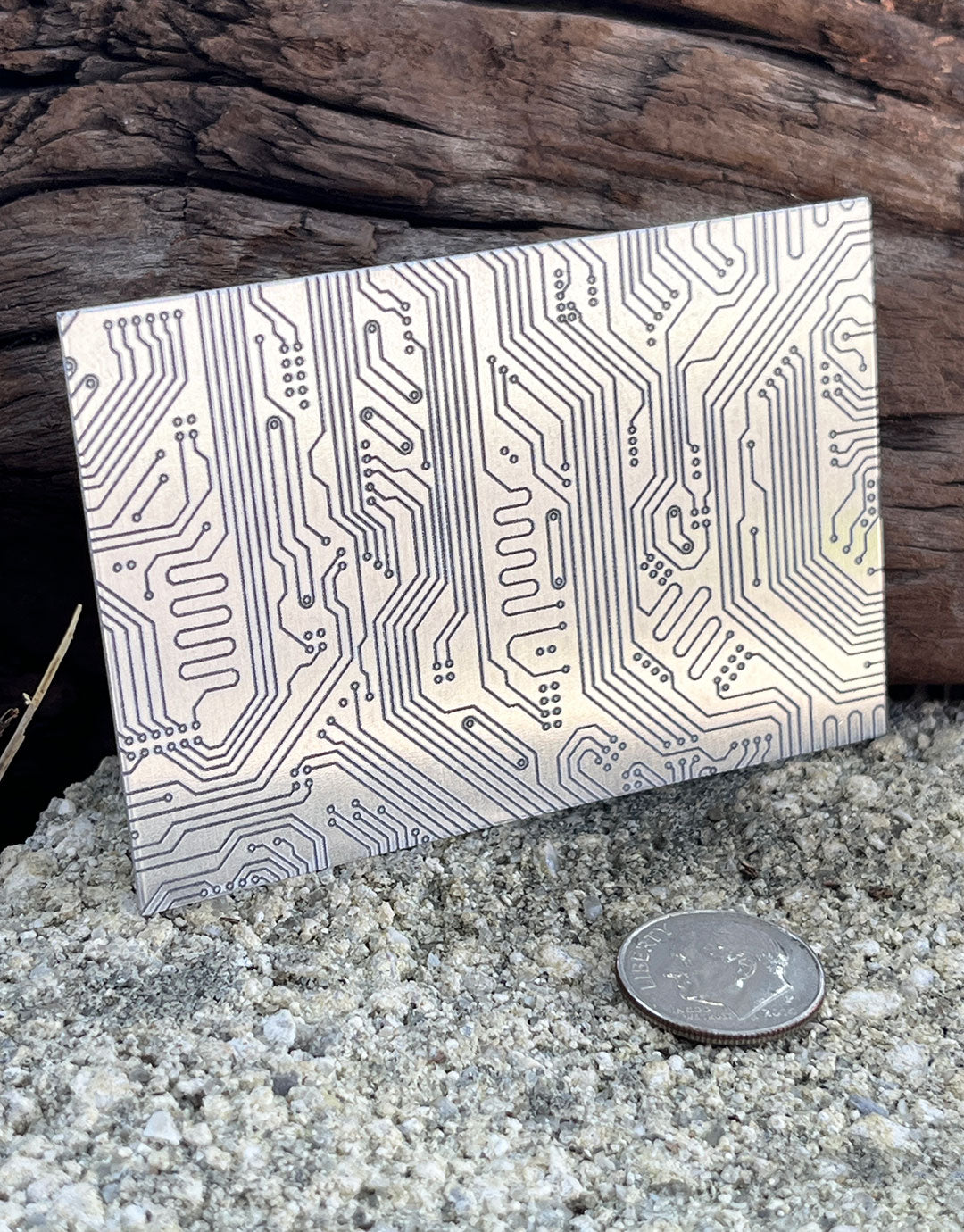 XLP0177 = Motherboard Laser Engraved Metal Sheet 3x2" = Textured Jewelry Blank = Copper, Brass & More