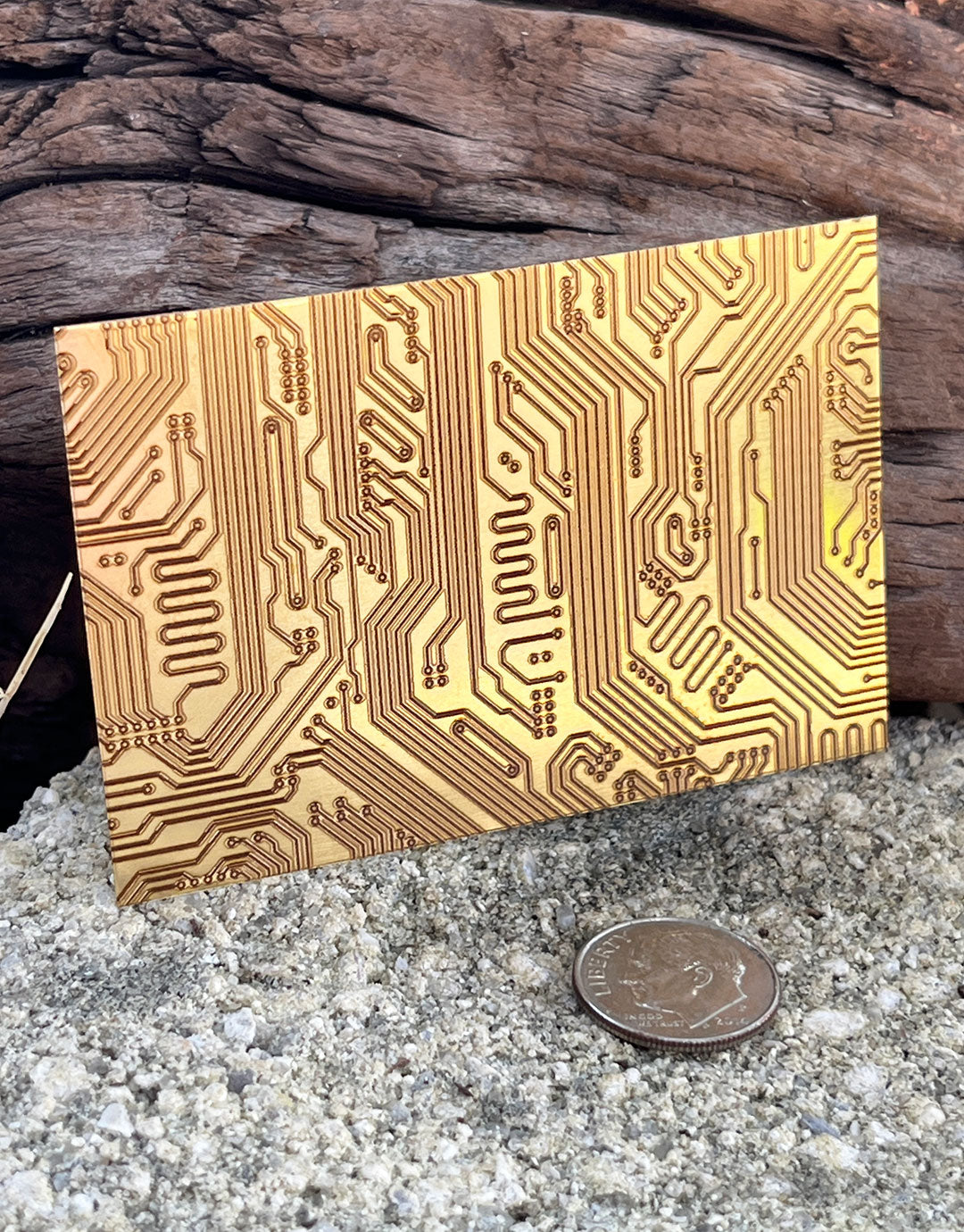 XLP0177 = Motherboard Laser Engraved Metal Sheet 3x2" = Textured Jewelry Blank = Copper, Brass & More