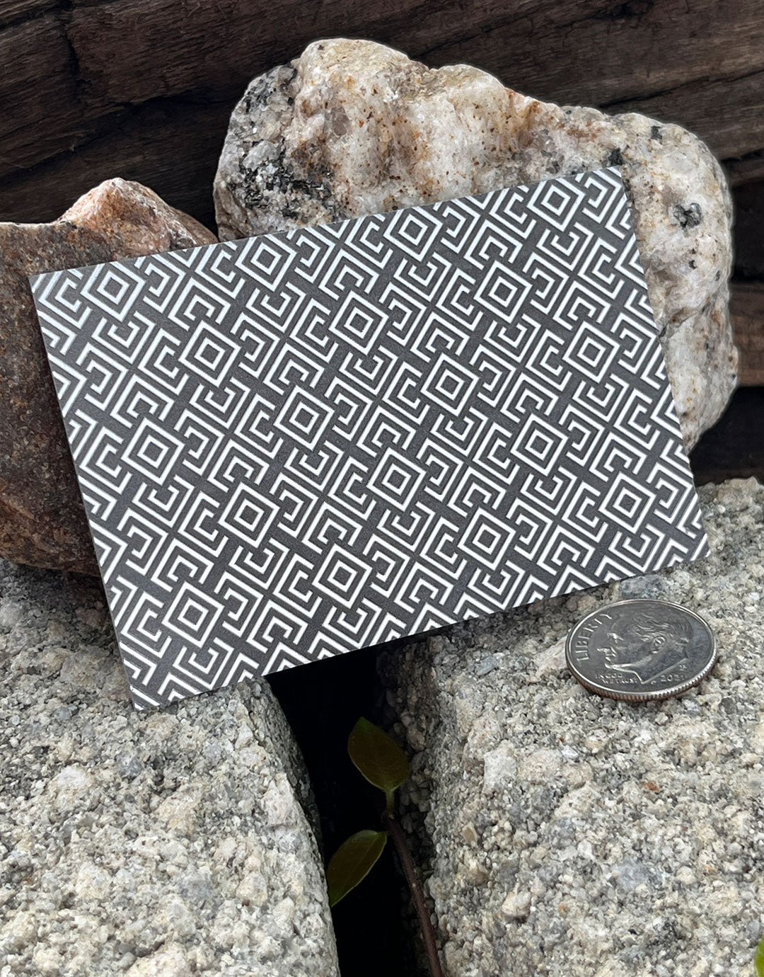 XLP0182 = Retro Squares Laser Engraved Metal Sheet 3x2" = Textured Jewelry Blank = Copper, Brass & More