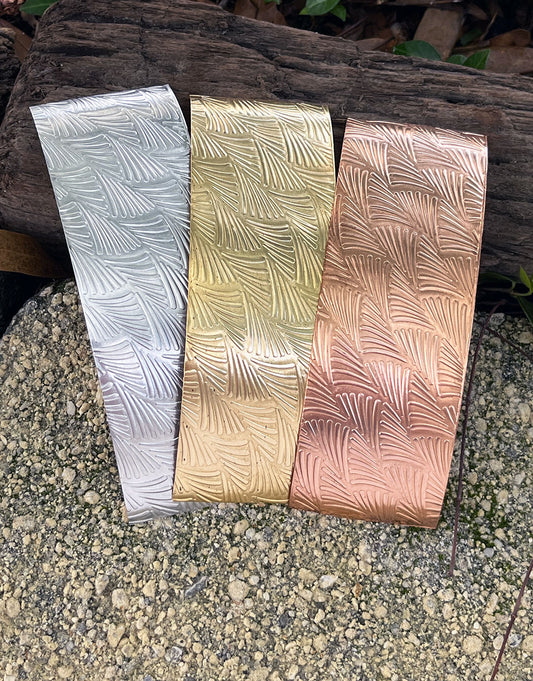 XSP39XX = Textured Sheet (Tropical Fern) 2" x 6" **Choose Metal**