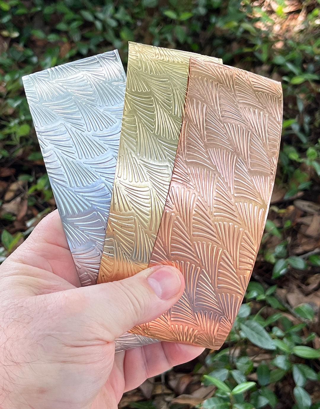 XSP39XX = Textured Sheet (Tropical Fern) 2" x 6" **Choose Metal**