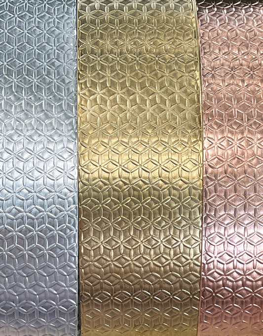 XSP44XX = Textured Sheet (Flower of Life) 2" x 6" **Choose Metal**