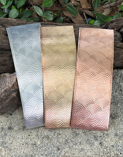 XSP45XX = Textured Sheet (Rainbows) 2" x 6" **Choose Metal**