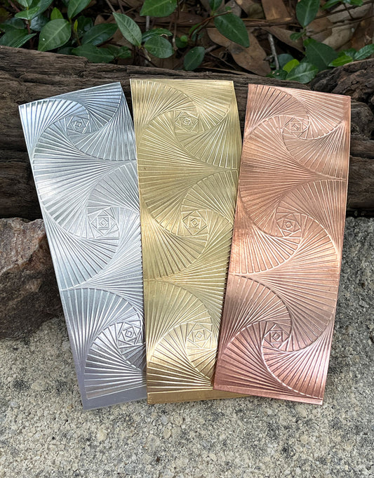 XSP50XX = Textured Sheet (Spiral Geometry) 2" x 6" **Choose Metal**