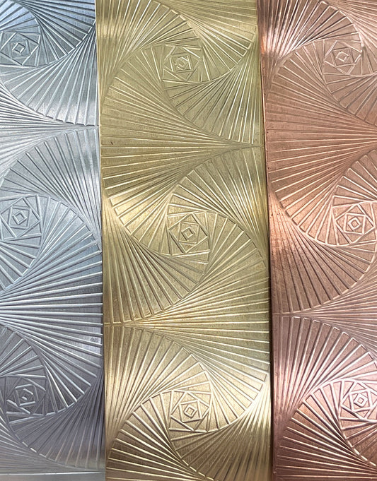 XSP50XX = Textured Sheet (Spiral Geometry) 2" x 6" **Choose Metal**