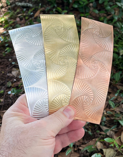XSP50XX = Textured Sheet (Spiral Geometry) 2" x 6" **Choose Metal**